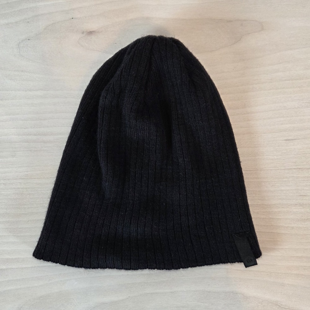 Bula Merino Wool Blend Ribbed Knit Beanie Black Made with Italian Yarn OS Ski